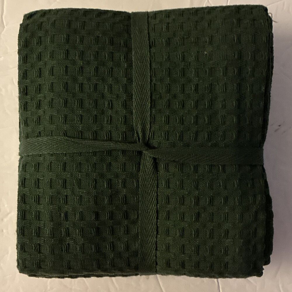 5 PC Set Oversized Kitchen Towels Sierra Collection EverGreen Waffle Knit NEW - Picture 3 of 6